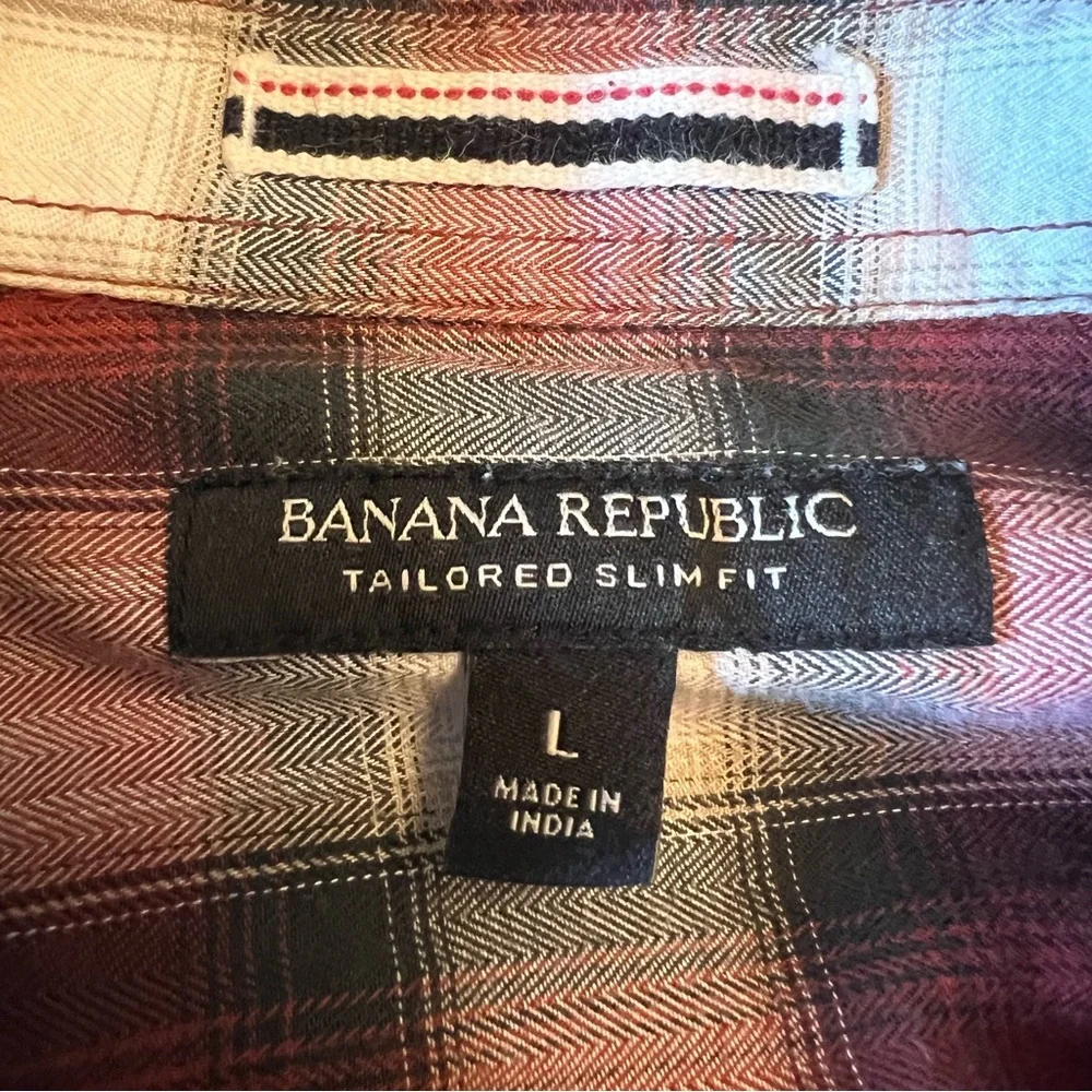 BANANA REPUBLIC Tailored Slim Fit Cotton Plaid Shirt